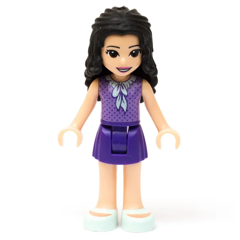 Emma - Medium Lavender Dotted Top, Dark Purple Skirt