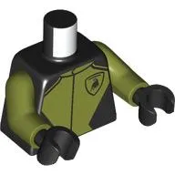 Torso, Racing Suit, Olive Green Chest, Black Lamborghini Bull print, Olive Green Arms, Black Hands