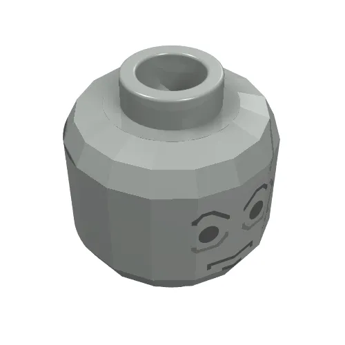 Minifig Head Darth Vader, Scars Gray Left, Eyebrows Print