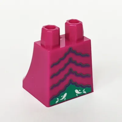 Hips and Legs Under Dress/Robe with Dark Blue and Dark Turquoise Trim and White Fish Print