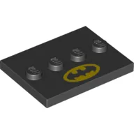 Plate Special 3 x 4 with 1 x 4 Center Studs and Batman Logo Print