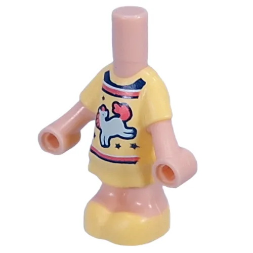 Microdoll Body Short Dress Bright Light Yellow, White Animal print