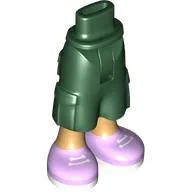 Minidoll Hips and Cargo Pants with Warm Tan Legs, Lavender Shoes Print [Thin Hinge]