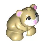 Animal, Hamster, Black Eyes, Whiskers, Bright Pink Nose, Ears, White Face