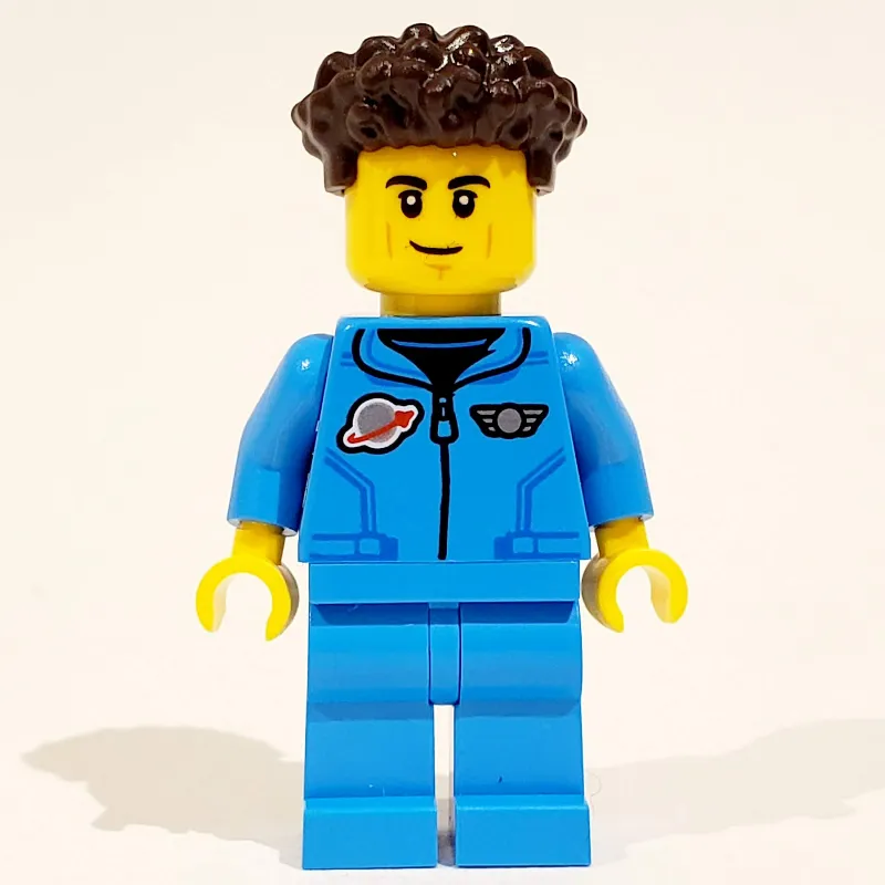 Astronaut, Dark Azure Jumpsuit, Dark Brown Hair