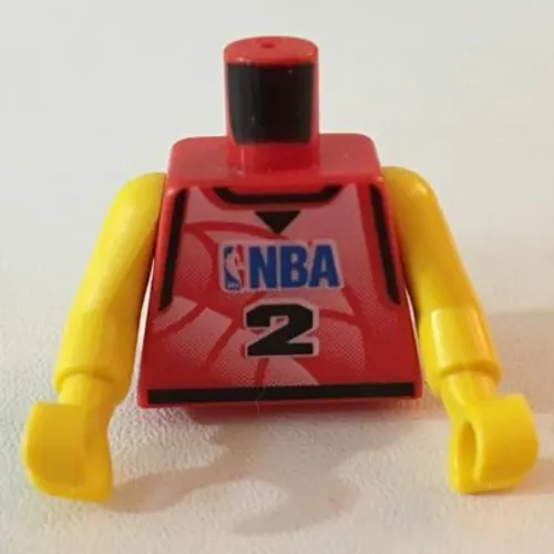 Torso Basketball Jersey, NBA Logo and '2' Print, Long One Piece Arms Yellow (NBA)