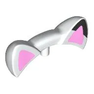 Headwear Accessory Cat Ears with Pin, Coral Ears, Black Spot Print