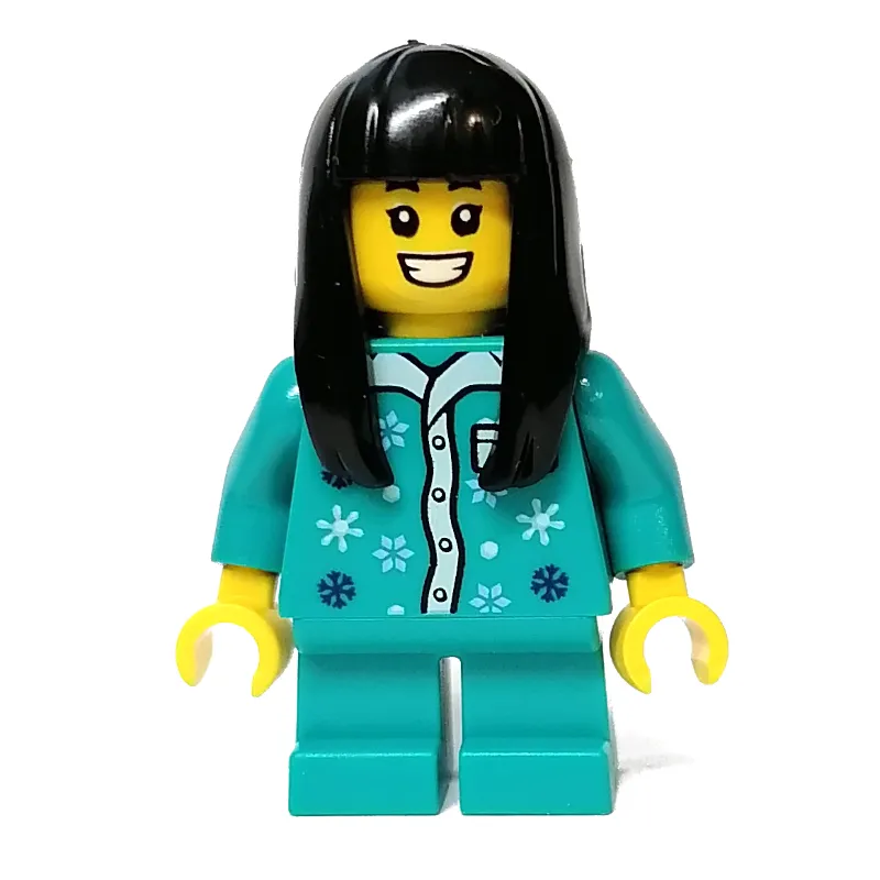 Kid - Dark Turquoise Torso and Legs, Long Black Hair