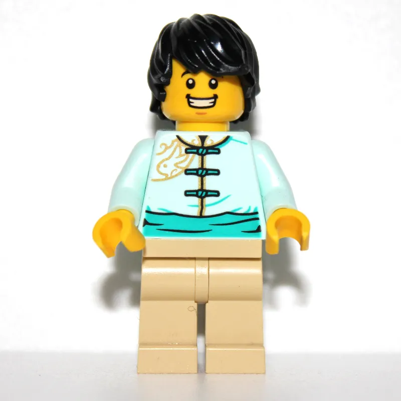 Light Aqua Torso, Tan Legs, Black Hair