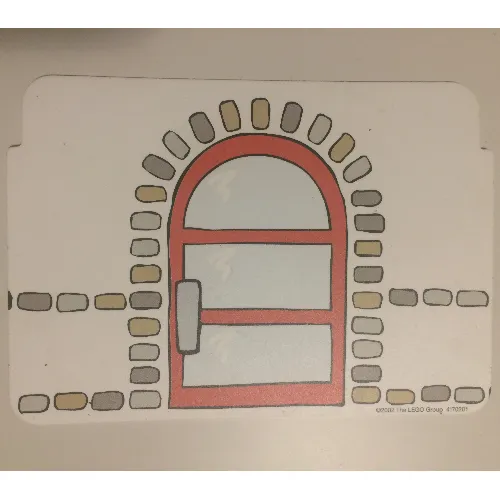 Background, Wall with Stone Details and Door / Ticket Booth, Phone, and Train Map Print