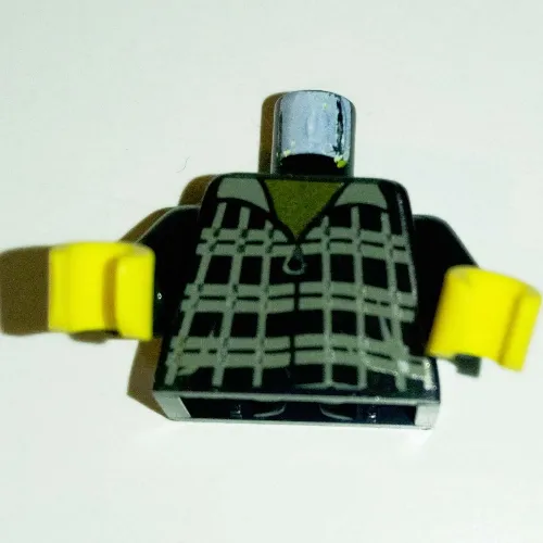Torso Plaid Shirt with Zipper Print (Ron Weasley), Black Arms, Yellow Hands
