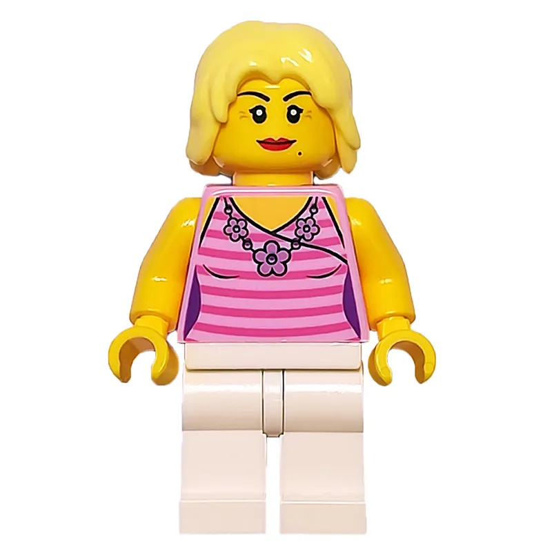 Bright Pink Torso, White Legs, Bright Light Yellow Hair