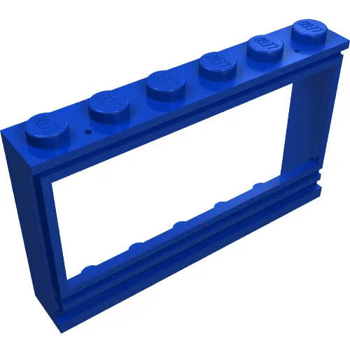 Window 1 x 6 x 3 Panorama (old type) with Solid Studs, no Glass