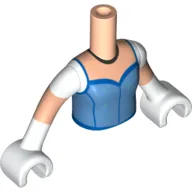 Minidoll Torso Girl, with Medium Blue Dress, Blue Trim, Light Nougat arms, White Hands