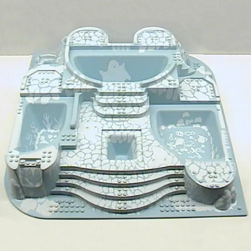 Baseplate Raised 48 x 48 with Staircases and Pits with Arctic Print