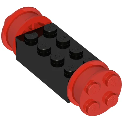 Brick Special 2 x 4 with Wheels, Freestyle Red