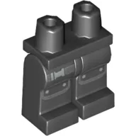 Hips and Black Legs with Dark Bluish Gray Knee Pads and Belt on Right Leg Print