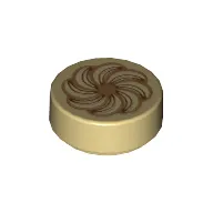 Tile Round 1 x 1 with Pastry Print