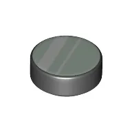Tile Round 1 x 1 with White/Sand Green Lines / Mirror Print