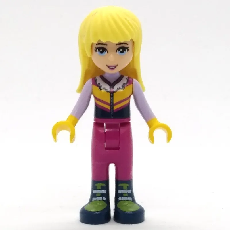 Stephanie - Bright Light Orange Ski Vest, Magenta Trousers