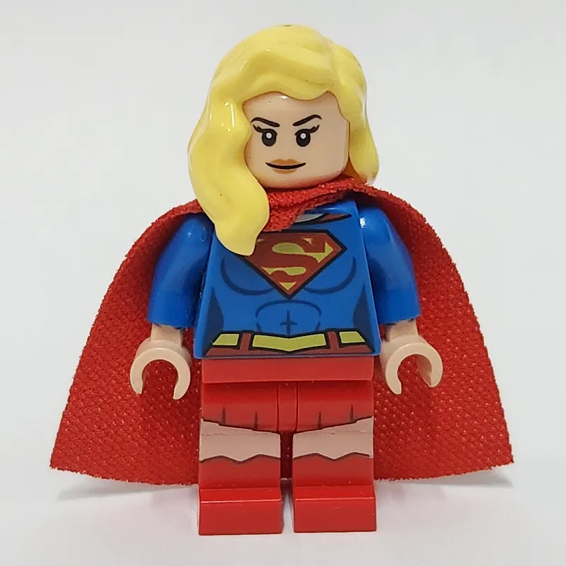 Supergirl with Bright Light Yellow Hair over Shoulder