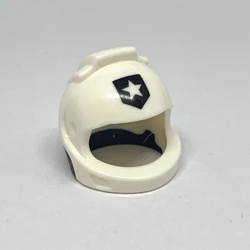 Helmet, Space with Black Neck Pattern and Police Badge Star Print