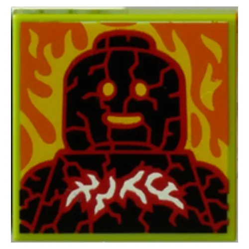 Tile 2 x 2 with Burning Lava print (43109-1)
