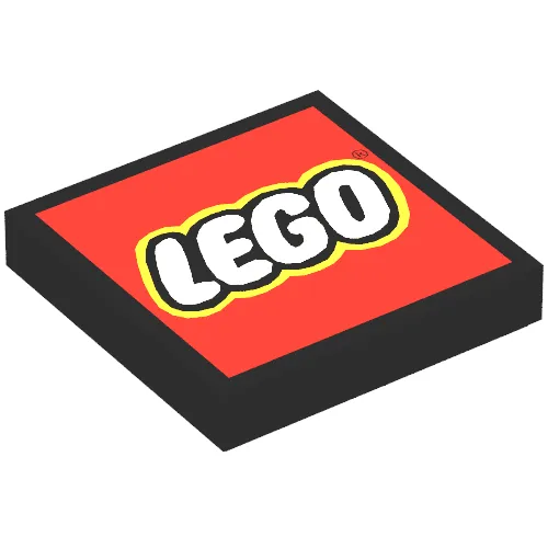 Tile 2 x 2 with LEGO Logo Type 2 Print