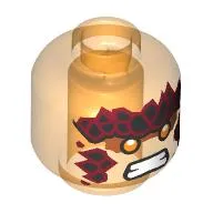 Minifig Head Cole, Red Eyes, Black Scales, Angry Teeth print