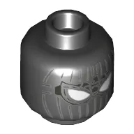 Minifig Head Spider-Man (Max), White Eyes