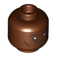 Minifig Head Kelleran Beq / Duncan Kincaid, Raised Black Eyebrow, Moustache, Beard print