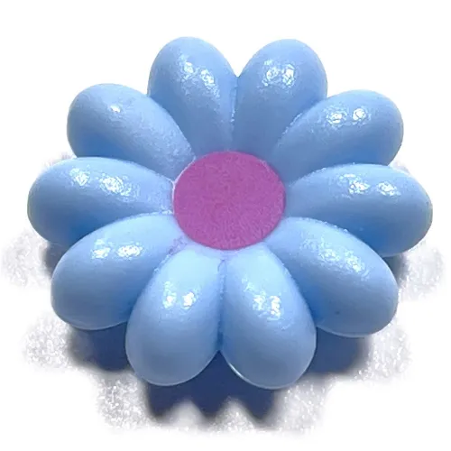 Clikits Icon, Flower 2 x 2 Large, 10 Petals with Pin [Frosted] with Dark Pink Center Print