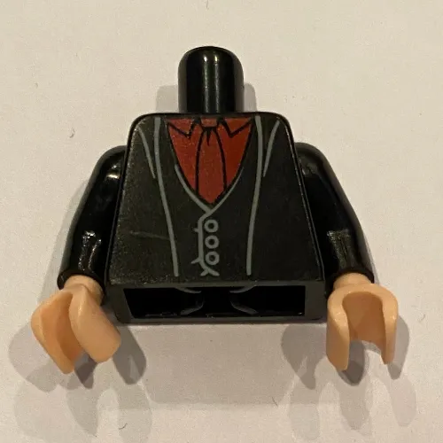 Torso Jacket, Dark Red Shirt, Tie Print, Black Arms, Light Nougat Hands