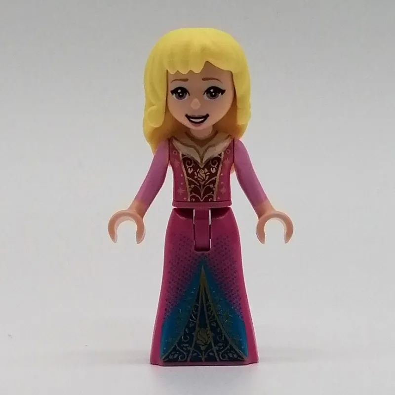 Aurora - Dark Pink Dress, Dark Azure/Blue Decorations