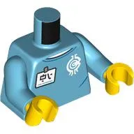 Torso Sweater, Name Badge, Borg Store Logo Print, Medium Azure Arms, Yellow Hands