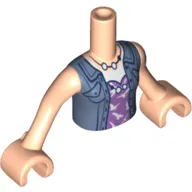 Minidoll Torso Girl with Sand Blue Jacket, Lavender Top with Birds, Necklace and Pendulum