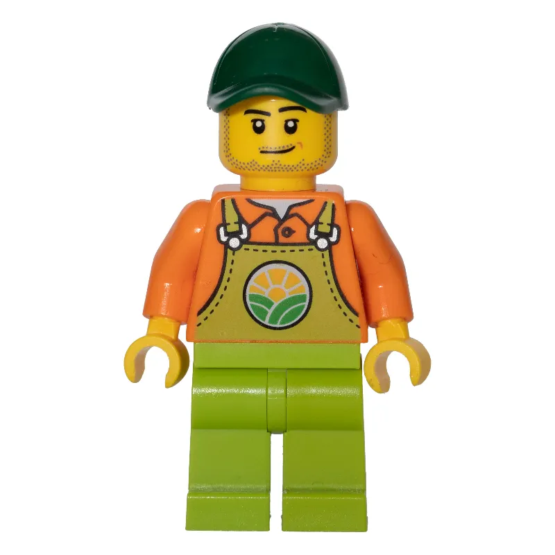 Orange Torso, Lime Overall, Dark Green Cap