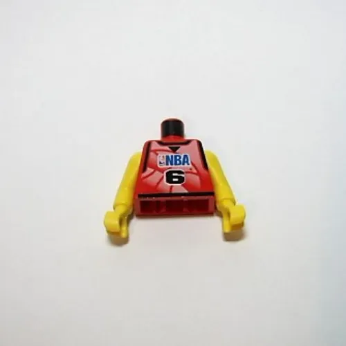 Torso Basketball Jersey, NBA Logo and '6' Print, Long One Piece Arms Yellow (NBA)