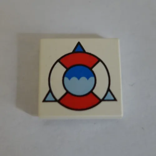 Tile 2 x 2 with Coast Guard Life Preserver Over Triangle Print
