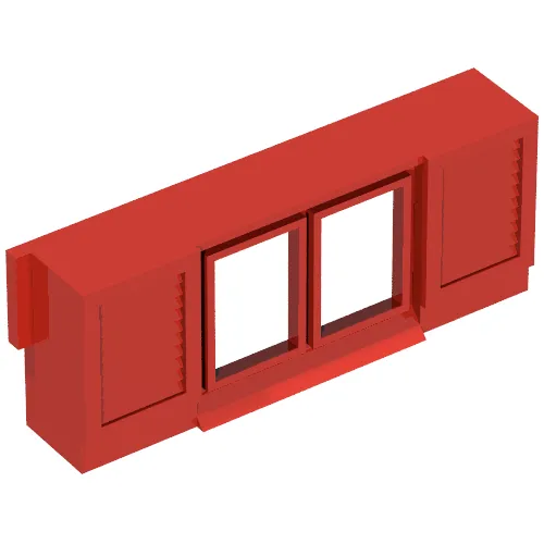 Window 1 x 6 x 2 with Shutters, without Glass for Slotted Bricks