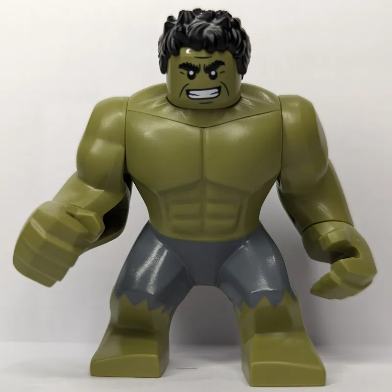 Hulk (Big Fig), Black Hair, Removable Head, Sand Blue Pants, Smiling