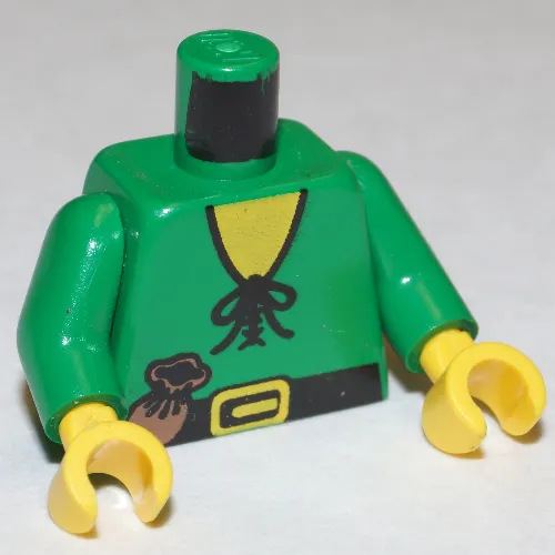 Torso Forestman Tie Shirt and Purse Print, Green Arms, Yellow Hands