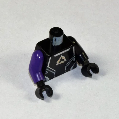 Torso, Odd Arms, Shirt, Alpha Team Arctic Logo, Silver Lines Print, Left Black Arm, Right Dark Purple Arm, Black Hands