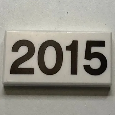 Tile 1 x 2 with Black '2015' Pattern
