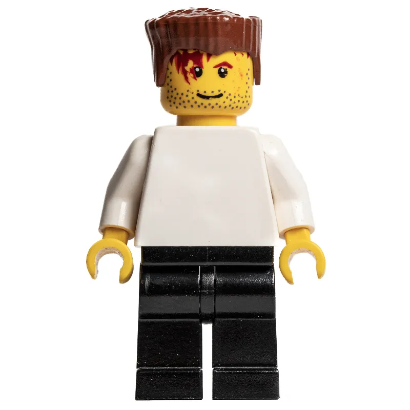 Soccer Player White Plain Torso, Black Legs 4