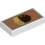 Tile 1 x 2 with Acorn on Nougat Background print