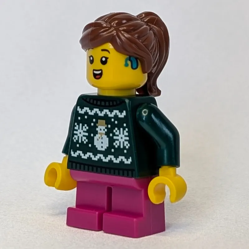 Kid, Dark Green Torso, Dark Pink Legs, Reddish Brown Hair