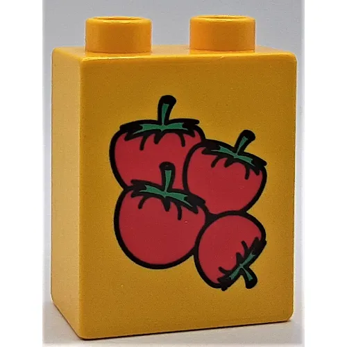 Duplo Brick 1 x 2 x 2 with Four Tomatoes Print