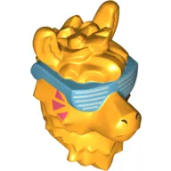 Minifig Head Special, Llama with Dark Pink Triangles and Medium Azure Glasses Print