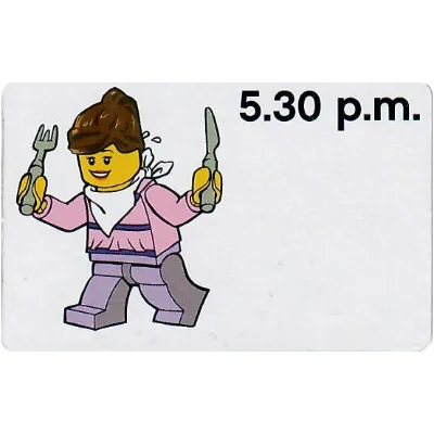 Activity Card, Time-Teaching 12-Hour Clock 5.30 p.m., Female